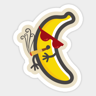 Cute banana smoking Sticker